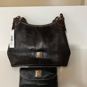 NWT Beautiful embossed Dooney And Bourke Hobo Bag and matching wallet